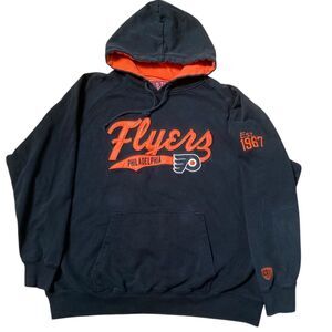 Vintage Old Time Hockey Philadelphia Flyers Hoodie Size XXL Black Stitched Logo